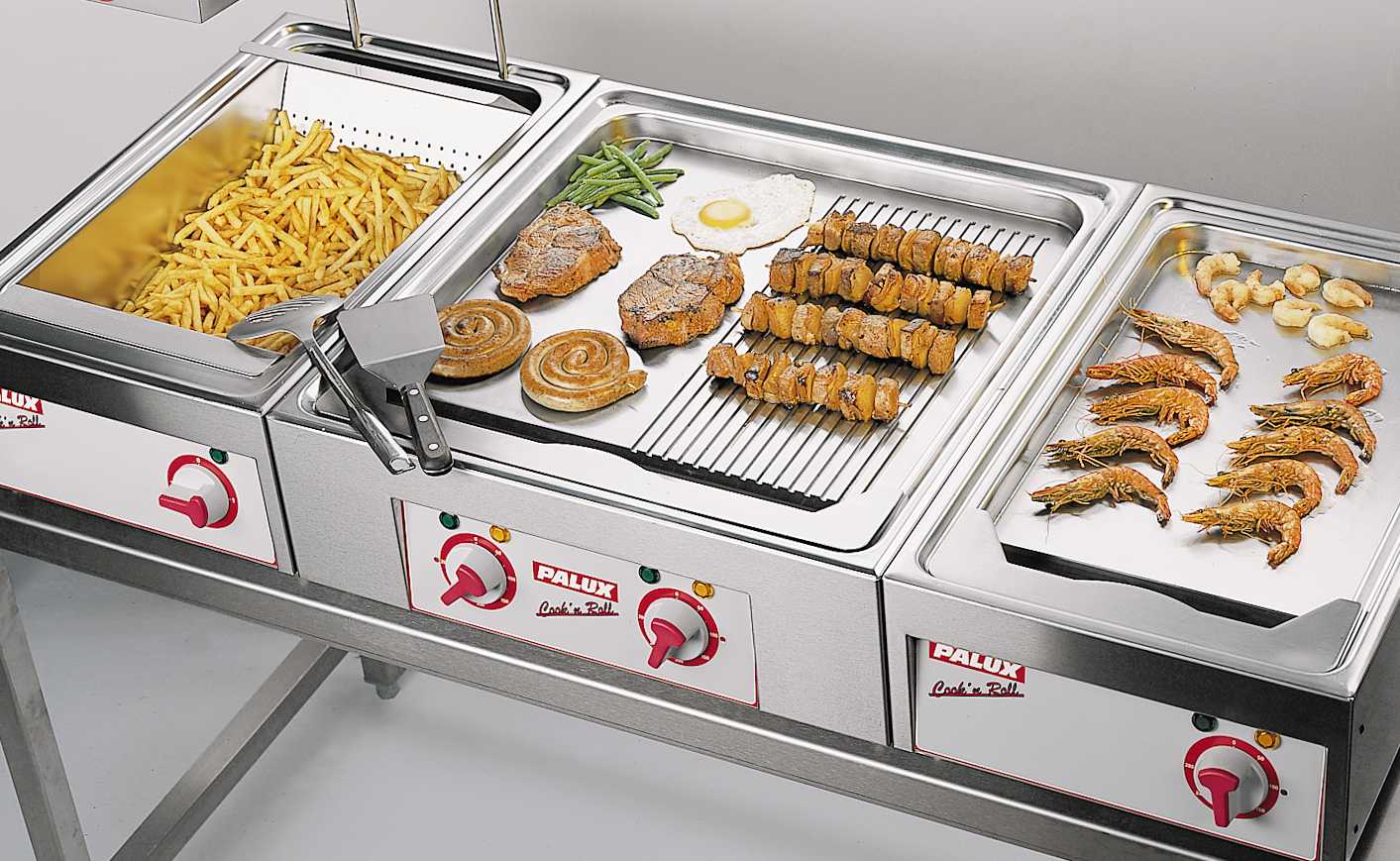 PALUX Cook'n Roll Kombination Frittenwanne Grillplatte Griddleplatte